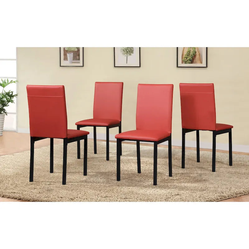 Ensemble de salle à manger 5 pièces de style moderne avec table rectangulaire et 4 chaises hautes rembourrées
