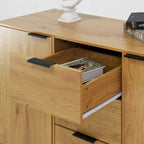 Bahut buffet moderne avec 2 portes, étagères de rangement et 3 tiroirs