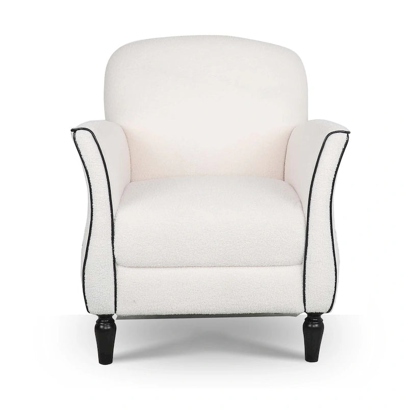 Fauteuil d'appoint rembourré avec pieds en bois