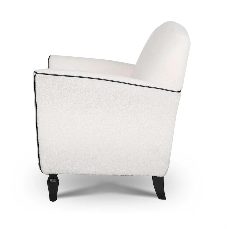 Fauteuil d'appoint rembourré avec pieds en bois