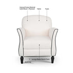 Fauteuil d'appoint rembourré avec pieds en bois