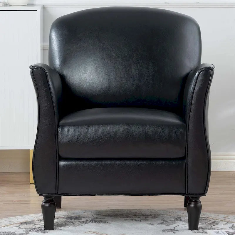 Fauteuil d'appoint rembourré avec pieds en bois
