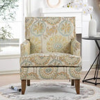 Fauteuil d'appoint rembourré avec pieds en bois