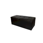 Brown Faux Leather Storage Bench