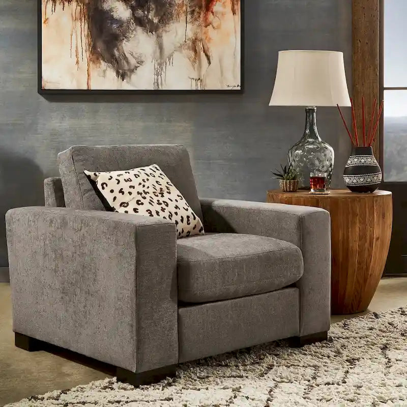 Ashton Grey Fabric Double Sided Down-Feather Filled Chair by 