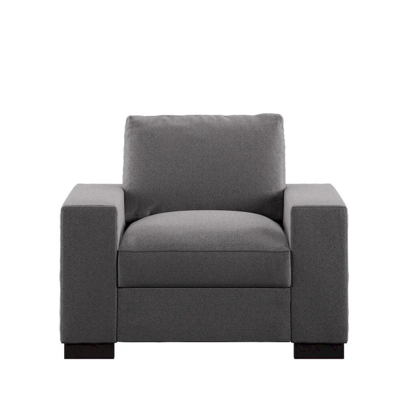 Chaise rembourrée en plumes et duvet, double face en tissu gris