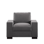 Chaise rembourrée en plumes et duvet, double face en tissu gris