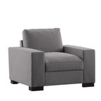 Chaise rembourrée en plumes et duvet, double face en tissu gris