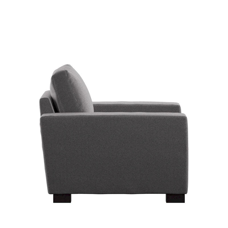 Chaise rembourrée en plumes et duvet, double face en tissu gris