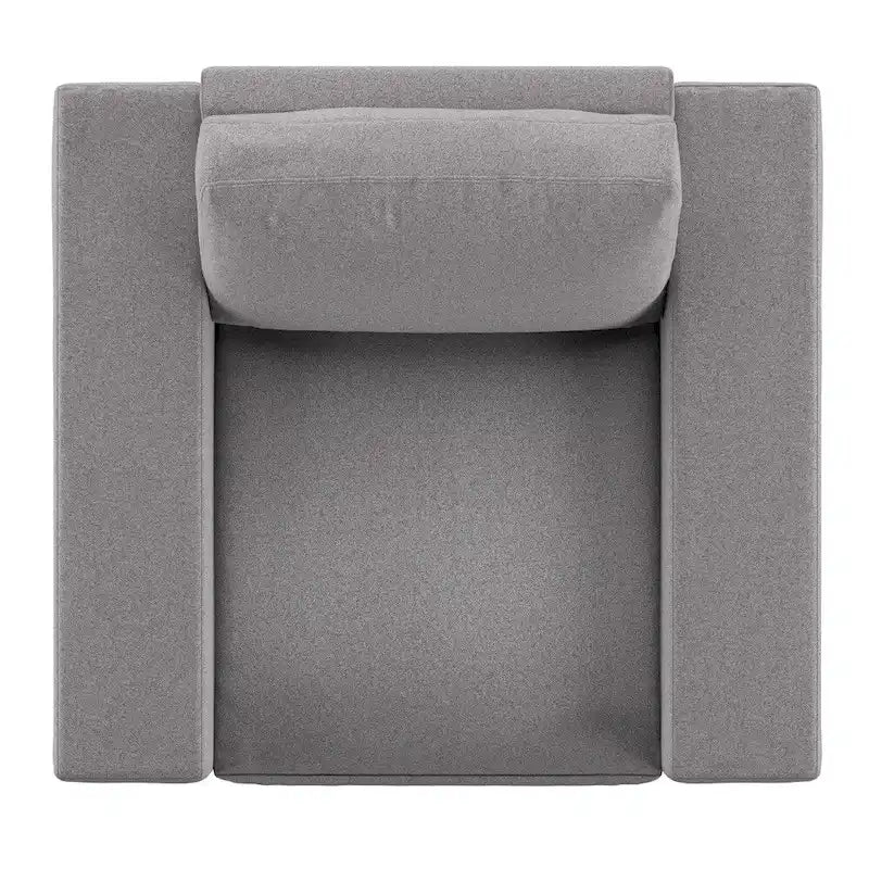 Chaise rembourrée en plumes et duvet, double face en tissu gris