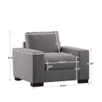 Chaise rembourrée en plumes et duvet, double face en tissu gris