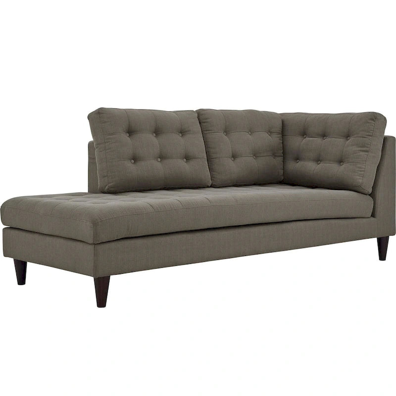 Chaise longue rembourrée en tissu Impératrice