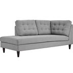 Chaise longue rembourrée en tissu Impératrice