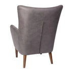 Fauteuil d'appoint capitonné à oreilles avec structure et pieds en bois