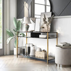 Raven Glam 48-inch Steel 3-Shelf Console Table by 