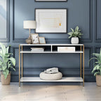 Console 3 étagères en acier Glam 48 pouces