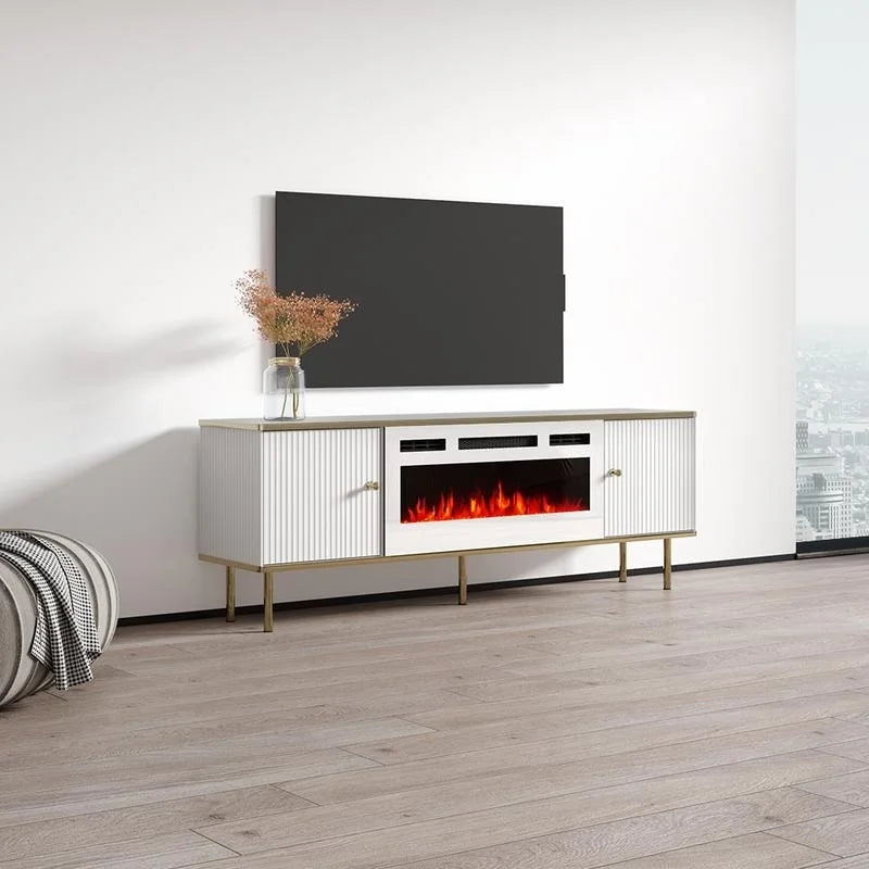 Meuble TV avec cheminée électrique 63