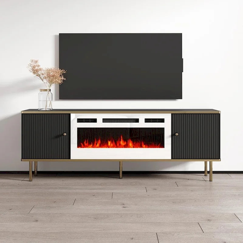 Meuble TV avec cheminée électrique 63