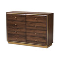 Commode en bois à 8 tiroirs et piètement en métal, style moderne et contemporain
