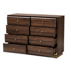 Commode en bois à 8 tiroirs et piètement en métal, style moderne et contemporain