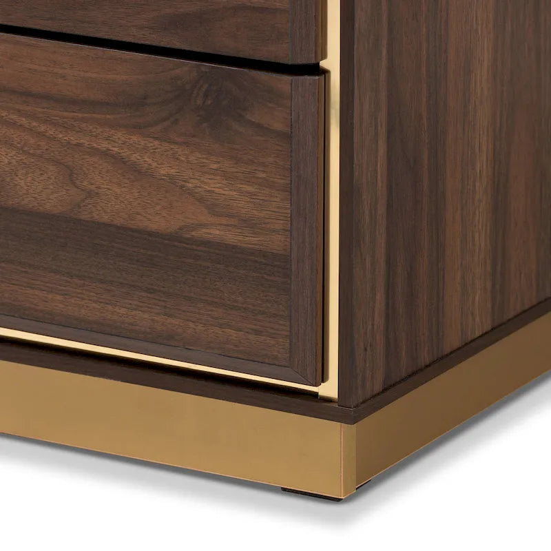 Commode en bois à 8 tiroirs et piètement en métal, style moderne et contemporain