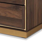 Commode en bois à 8 tiroirs et piètement en métal, style moderne et contemporain