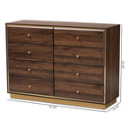Commode en bois à 8 tiroirs et piètement en métal, style moderne et contemporain