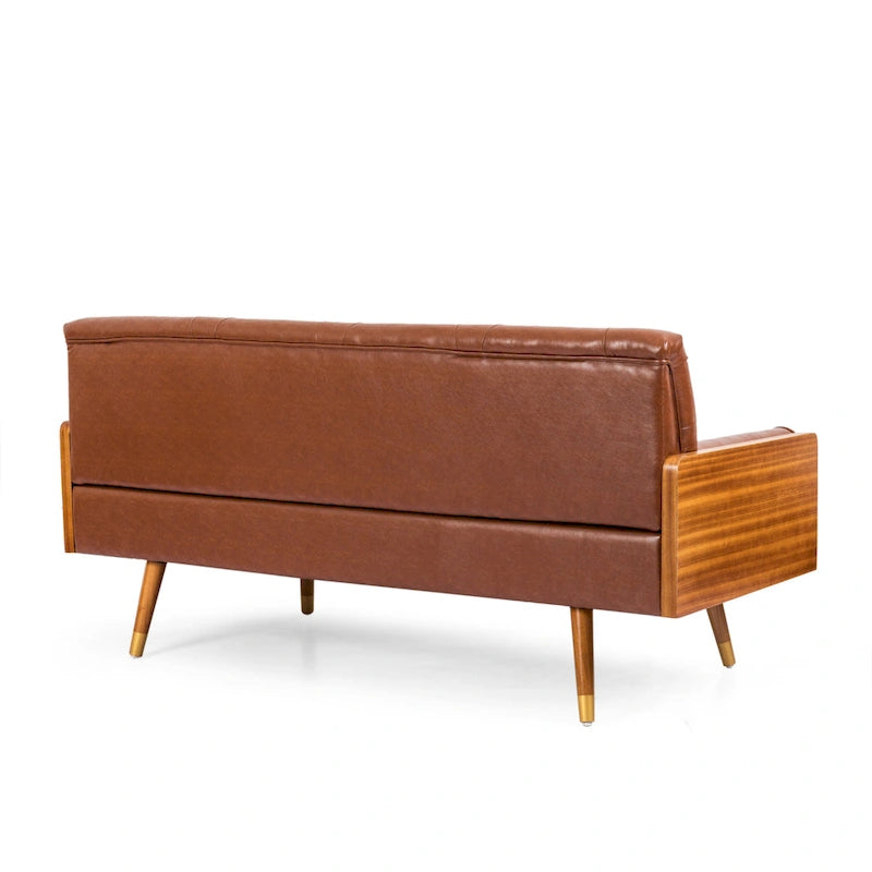 Canapé tufté Mid-century Barnard avec coussins décoratifs