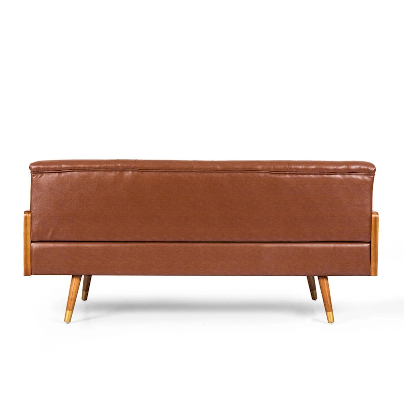 Canapé tufté Mid-century Barnard avec coussins décoratifs
