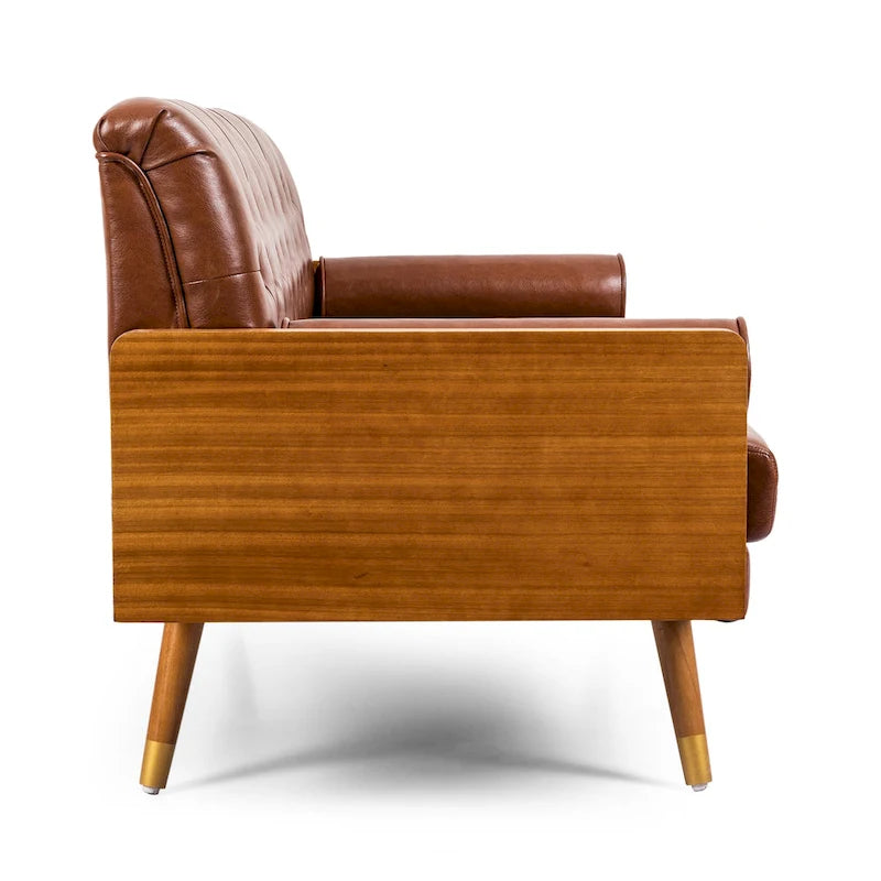 Canapé tufté Mid-century Barnard avec coussins décoratifs