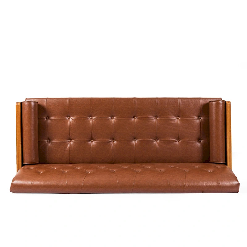 Canapé tufté Mid-century Barnard avec coussins décoratifs