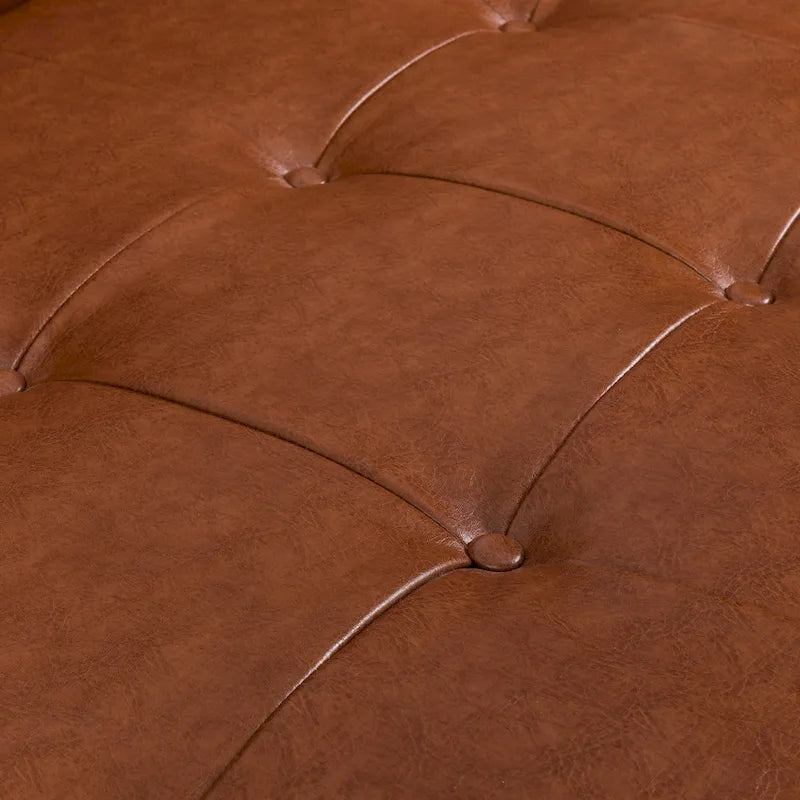 Canapé tufté Mid-century Barnard avec coussins décoratifs