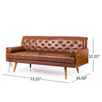 Canapé tufté Mid-century Barnard avec coussins décoratifs