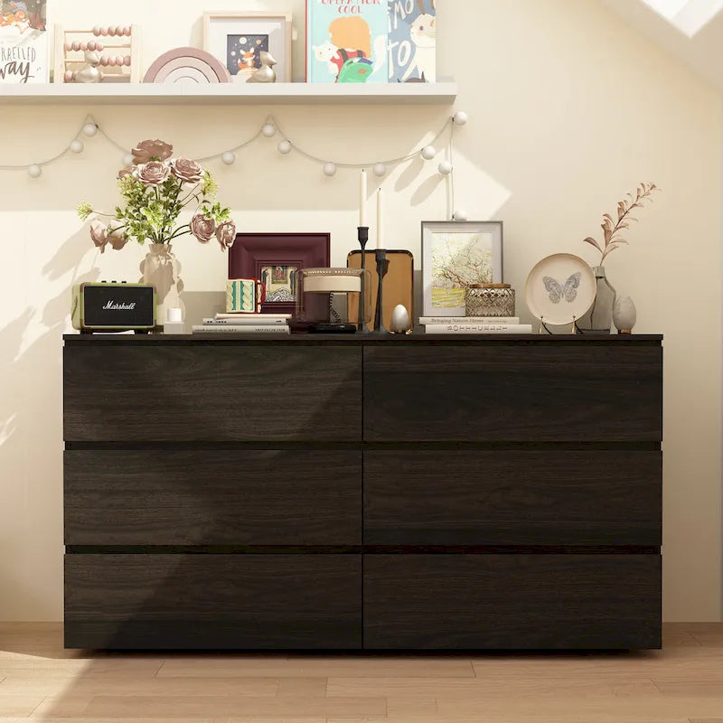 Commode double blanche à 6 tiroirs de qualité supérieure de 150 cm de long