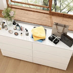 Commode double blanche à 6 tiroirs de qualité supérieure de 150 cm de long