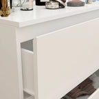 Commode double blanche à 6 tiroirs de qualité supérieure de 150 cm de long
