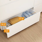 Commode double blanche à 6 tiroirs de qualité supérieure de 150 cm de long