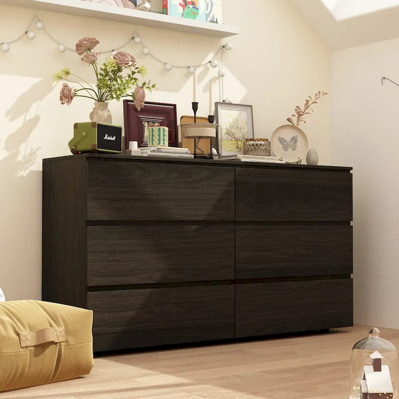 Commode double blanche à 6 tiroirs de qualité supérieure de 150 cm de long