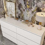 Commode double blanche à 6 tiroirs de qualité supérieure de 150 cm de long