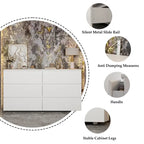 Commode double blanche à 6 tiroirs de qualité supérieure de 150 cm de long