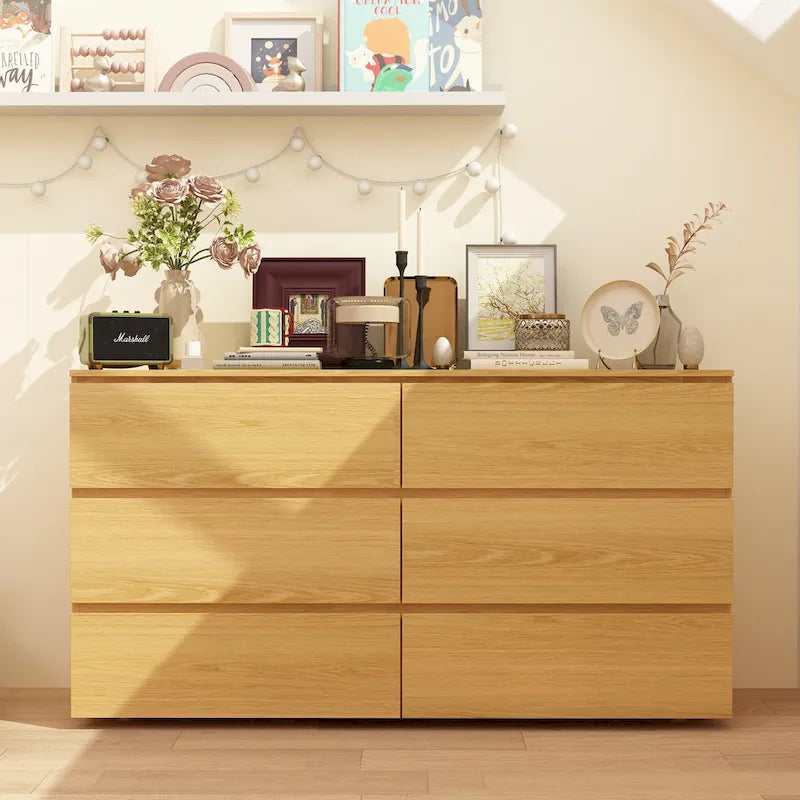 Commode double blanche à 6 tiroirs de qualité supérieure de 150 cm de long
