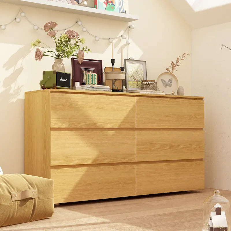 Commode double blanche à 6 tiroirs de qualité supérieure de 150 cm de long