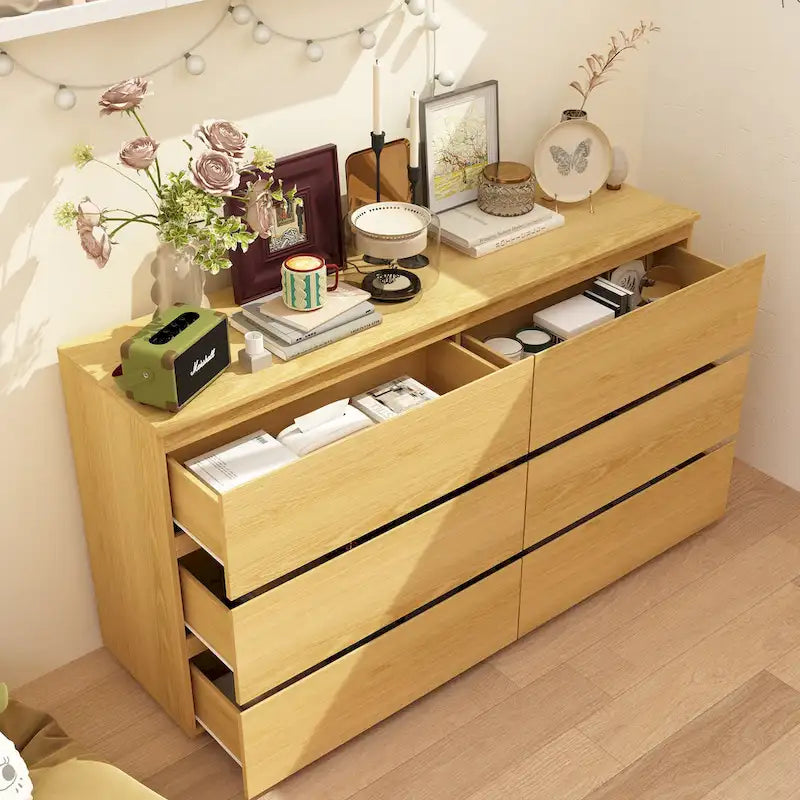 Commode double blanche à 6 tiroirs de qualité supérieure de 150 cm de long