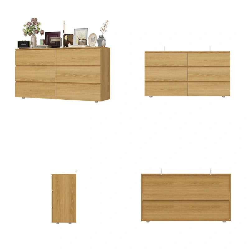 Commode double blanche à 6 tiroirs de qualité supérieure de 150 cm de long