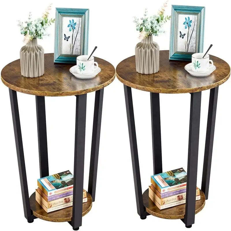 Tables d'appoint pour salon, lot de 2 - 19,7P x 19,7L x 22,2H