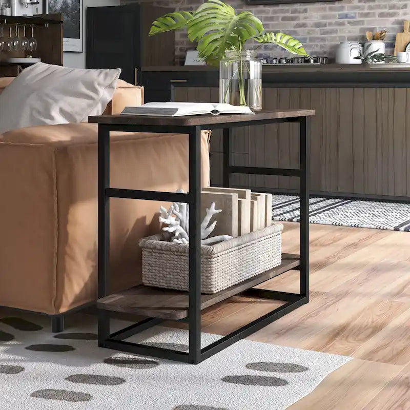 Table d'appoint longue Urban Oak de 81 cm avec étagère inférieure