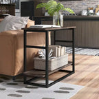Table d'appoint longue Urban Oak de 81 cm avec étagère inférieure