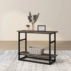 Table d'appoint longue Urban Oak de 81 cm avec étagère inférieure