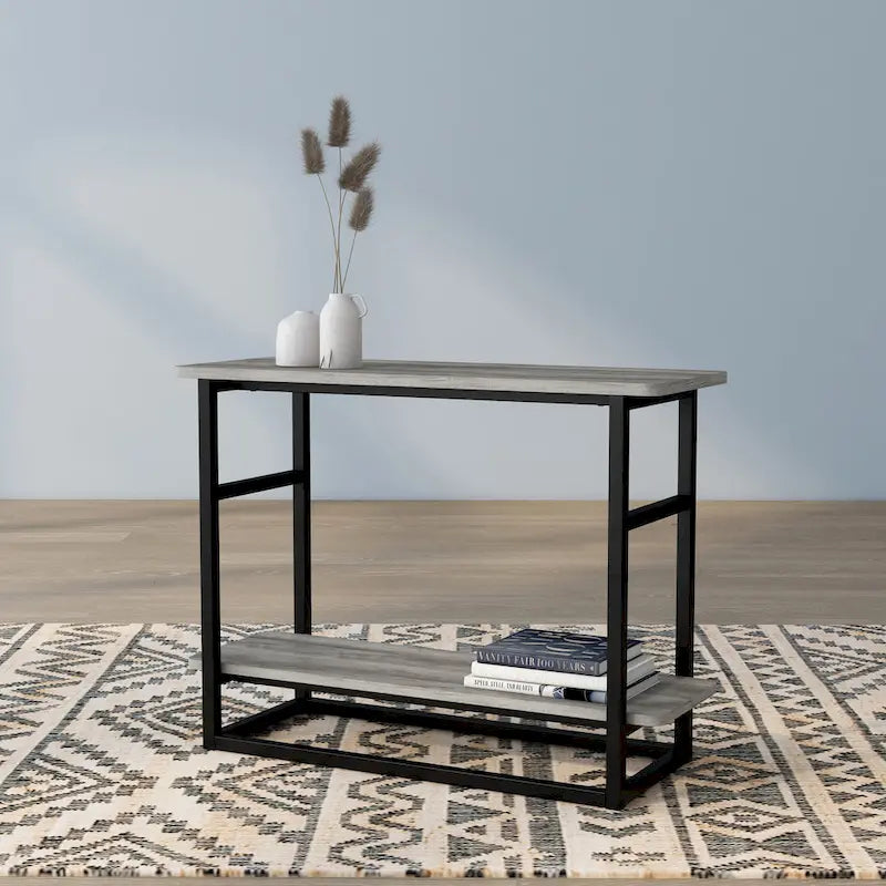 Table d'appoint longue Urban Oak de 81 cm avec étagère inférieure
