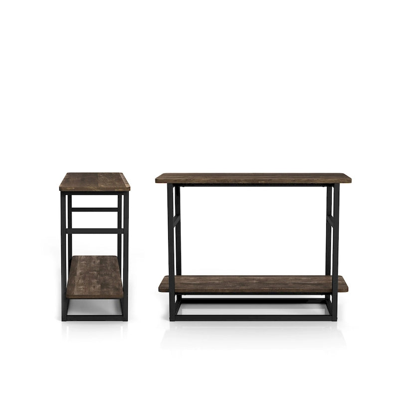 Table d'appoint longue Urban Oak de 81 cm avec étagère inférieure